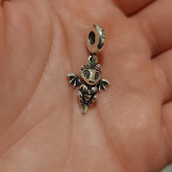 925 Sterling Silver Dragon Charm - Picture 3 of 8